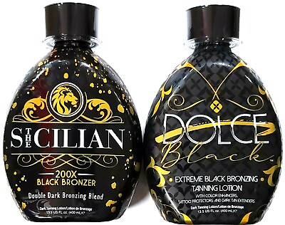 #ad The Sicilian 200X Black Bronzer amp; DOLCE Black Bronzer Tanning Bed Lotion