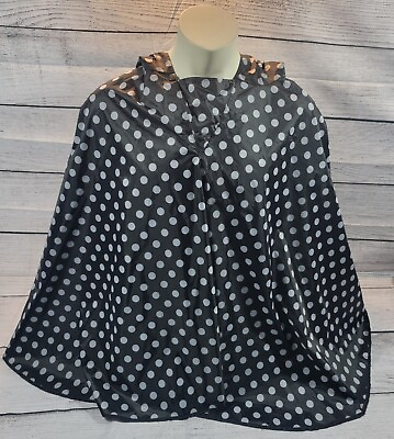 #ad Women’s Black Polka Dotted Rain Poncho One Size Fits All *NWT*