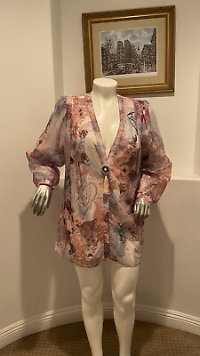 #ad Diane Freis Original Vintage Beaded Sequin Floral Jacket Tassel Floral Print