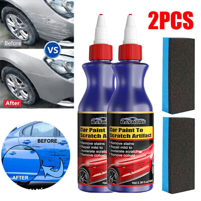 #ad 2Pcs Car Scratch Remover for Deep Scratches Paint Restorer Auto Repair Wax $12.48