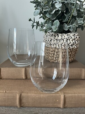 #ad Riedel Stemless Wine Glasses Tyrol Crystal 3.75 inches Set of 2 Snifter Glass