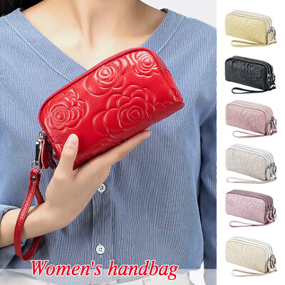 #ad Womens Handbag Leather Zipper Large Capacity Wristlet Phone Clutch Bag Wallet