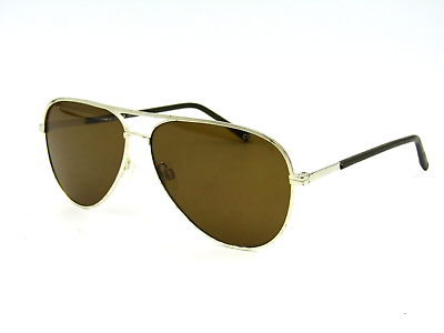 #ad Cole Haan CH6063 Unisex Polarized Aviator Sunglasses 210 Gold Brown 60mm #42N $26.95