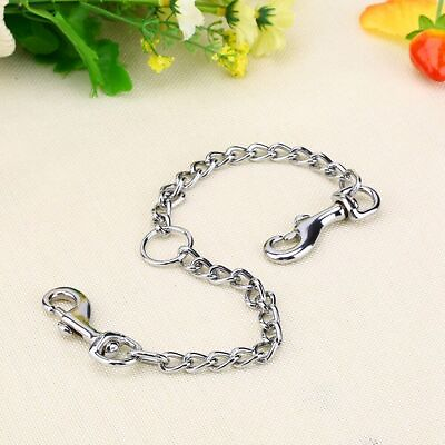 #ad Stainless Steel Double Coupler 2 Way Safety Chain Leash for Two Pet Dogs Walking
