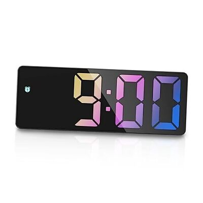 #ad Colorful Digital Alarm Clock Alarm Clocks with Large LED Display Black color