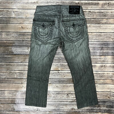 #ad True Religion Ricky USA Made Jeans 30x28 Mens Grey Denim Flap Pockets Pants