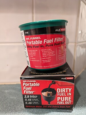 #ad Mr Funnel FloTool Portable Fuel Filter Removes Dirt F1 2.5 Gal