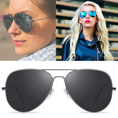 #ad Large Aviator Sunglasses for Men Women Polarized UV400 Protection Mirrored Lens