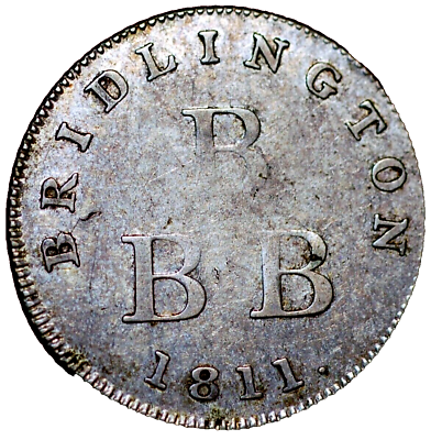 #ad England Yorkshire Bridlington Cook and Harwood Silver Token Shilling 1811