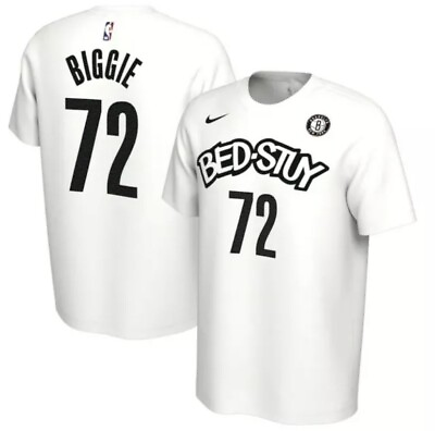 #ad Nike NBA Brooklyn Nets Bed Stuy Drifit Biggie Smalls 72 Shirt Men Size X Large