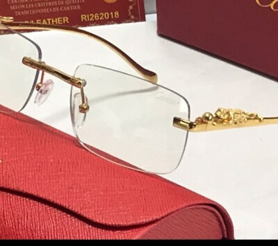 #ad Golden Rimless Glasses