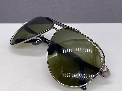 #ad Porsche Sunglasses men Silver Large XL Titan P 8649 Pilot Oval