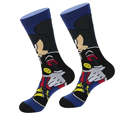 #ad Mickey Mouse Blue Character Themed Crew Socks