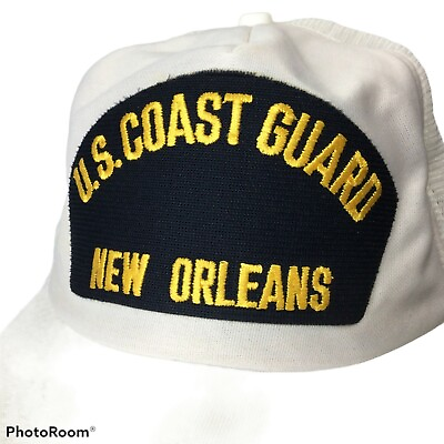 #ad Vintage US Coast Guard Hat Snap Back One Size USCG baseball Cap New Orleans