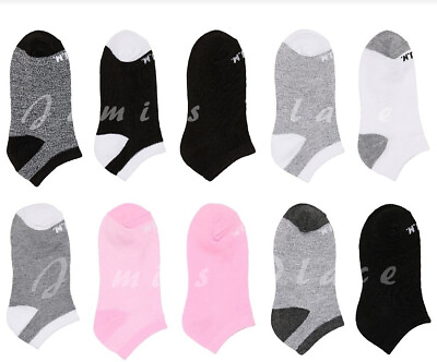 #ad 10 Pair Pack Girls Size 6 10 Shoe BUM Socks No Show Lightweight