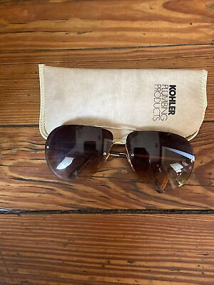 #ad Retro Men’s Aviator Sunglasses 1970s Silver Tone With Leather Glasses Case