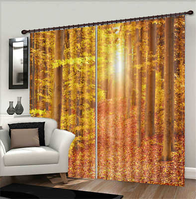 #ad Full Of Afterglow Forest3D Curtain Blockout Photo Printing Curtains Drape Fabric