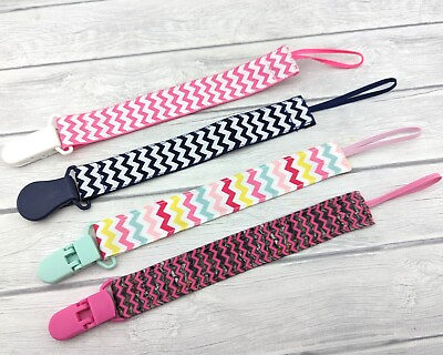 #ad Pacifier Clip Pacifier Holder Baby Shower Gift Baby Stocking Stuffer Chevron