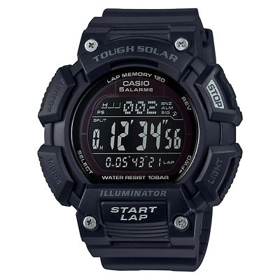 #ad Casio STLS110H 1B2 Solar Watch World Time 120 Lap 100 Meter WR 5 Alarms