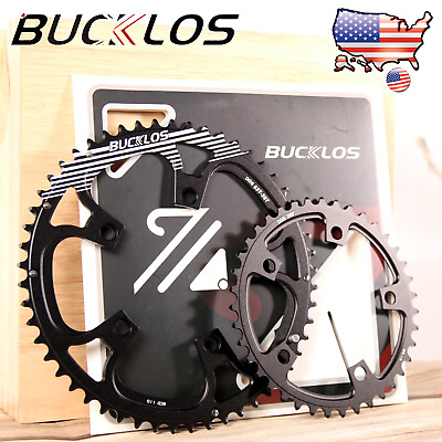 #ad 110BCD 34T 53T Road Bicycle Chainring Double Tooth Chain Ring Aluminum US STOCK