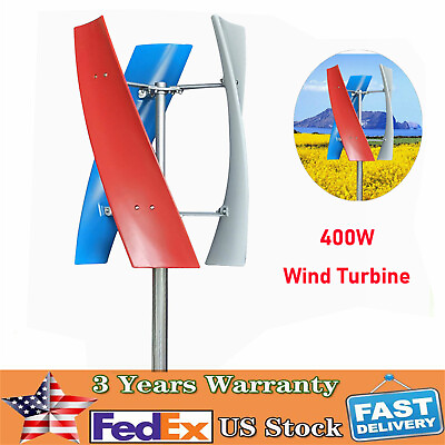 #ad Helix Vertical Wind Turbine Wind Generator 12V 400W WindmillController Maglev