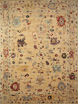 #ad 9x12 Brown Turkish Oushak Hand Knotted Wool Transitional Area Rug