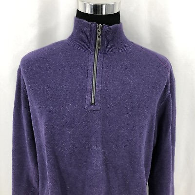 #ad Tommy Bahama Flip Side Pro Half Zip Purple Sweatshirt Reversible Sweater Large