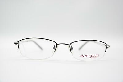 #ad Enzo Gianni 175 3 Black Silver half Rim Glasses Frames Eyeglasses New