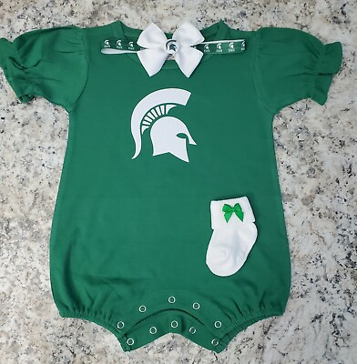 #ad Michigan state baby infant clothes girl Spartans newborn girl Spartans girl