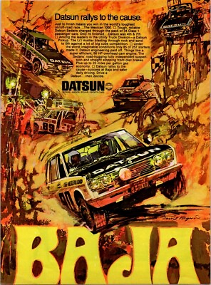 #ad 1970 Datsun Baja Print Ad Rallys To The Cause The Mexican 1000 Race