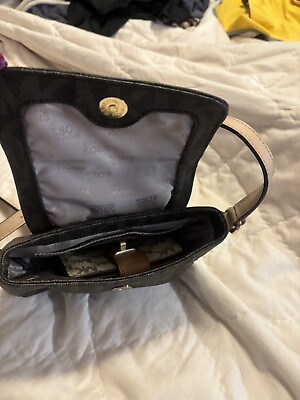 #ad michael kors brown pebble leather crossbody purse