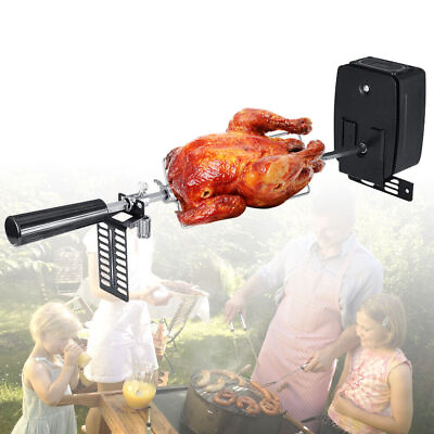 #ad Rotisserie Kit with Motor For Gas Grill BBQ Fire Pit Stainless Stand Heavy Duty