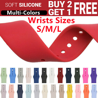 #ad Silicone Watch Band Strap For Series 1 2 3 4 5 6 7 8 9 SE 38 40 41 42 44 45 49mm