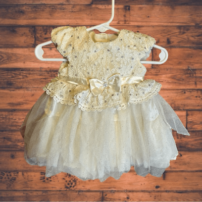 #ad Nannette Cream Tutu Formal Dress Baby Girls Size 0 3 Months