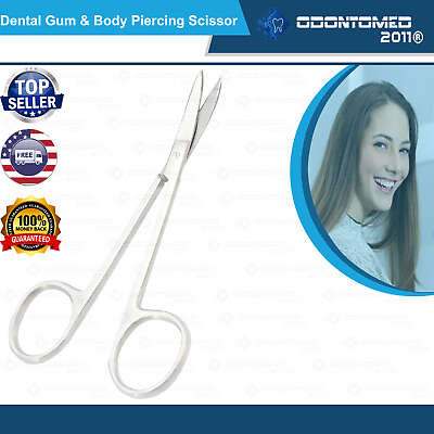 #ad Iris Scissors Dental Gum Scissors Body Piercing Surgical Curved