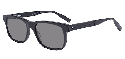 #ad New MONTBLANC MB0163S 001 56mm Classic Black Sunglasses Italy