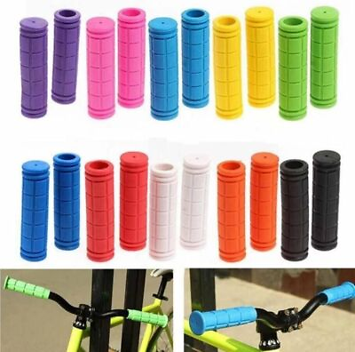 #ad 1 Pair Soft Rubber Handlebar End Grips For Bicycle MTB BMX Road Mountain Bike