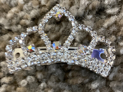 #ad Dog Tiara Crowns 1.7” x 1.1” Rhinestone Crystal Iridescent Princess Tiara