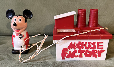 #ad 1973 Walt Disney Mickey Mouse Factory Electric Tooth Brush base display
