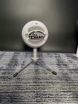 #ad Blue Snowball Ice White Microphone w Stand No Cable tested