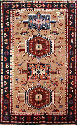 #ad Geometric Khootan Wool Rug: Handmade Traditional Patterns 3x5 ft
