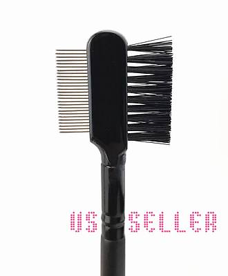 #ad Steel Eyebrow Eyelash Dual Comb Extension Brush Metal Comb Cosmetic Makeup Tool $5.49