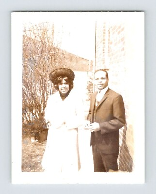 #ad Vintage Photo Young Woman Man Couple Easter Morning 1960#x27;s Found Art OPL43 $5.00