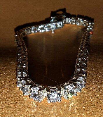 #ad Simulated Diamond Tennis Bracelet 925
