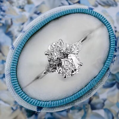 #ad Engagement Diamond Ring IGI GIA Certified Oval 2.30 Ct Lab Grown 14K White Gold