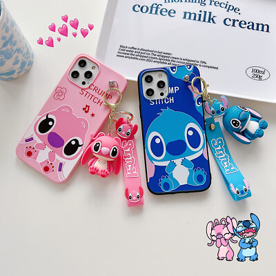 #ad Cute Stitch Keychain Strap Pendant Case Cover for iPhone 11 12 13 14 15 Pro Max