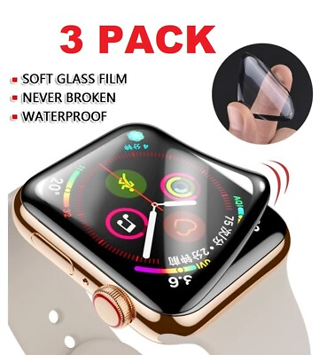 #ad 3 Pack For Apple Watch 7 6 5 4 3 2 SE Full Screen Protector iWatch 38 42 40 44mm