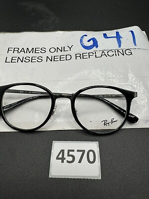#ad NEW Ray Ban RB6372M 2502 Womens Gunmetal Black Oval Eyeglasses Frames 50 19 145
