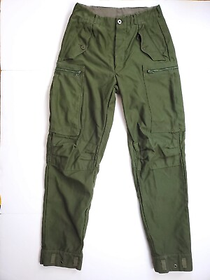 #ad Vintage Swedish Military Army Green Cotton Field Pants Gusum C146 29x33quot; WWII