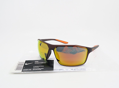 #ad Nike WINDSTORM M CW4672 233 65mm Brown Orange Mirror New Sunglasses.